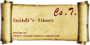Csikár Tiborc névjegykártya
